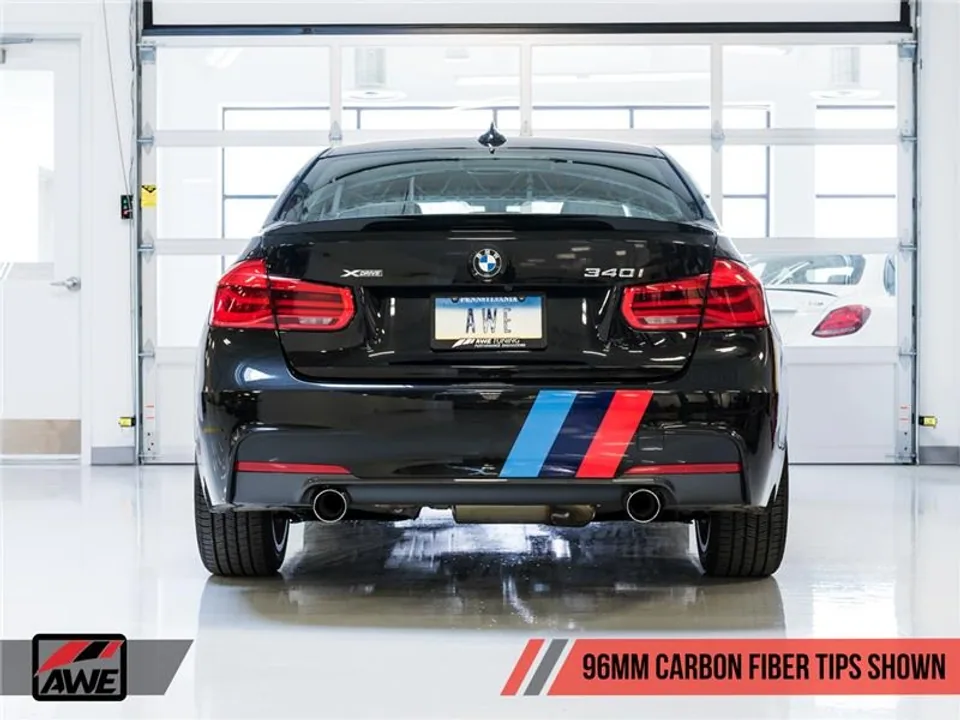 AWE Tuning 16-20 BMW F3X 340i / 440i Touring Edition Axle-Back Exhaust - Carbon Fiber Tips 3010-35004 6 of 6