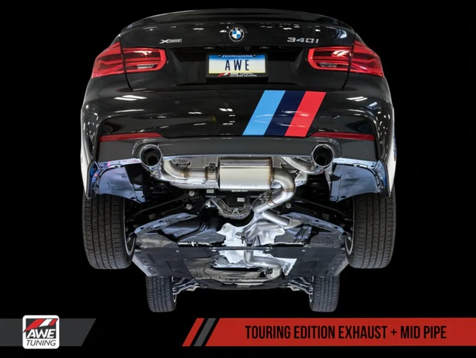 AWE Tuning 16-20 BMW F3X 340i Touring Edition Axle-Back Exhaust - Diamond Black Tips (90mm) 3010-33040 5 of 6