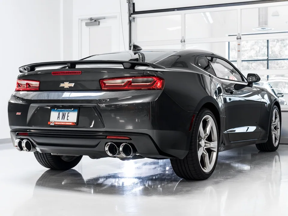 AWE Tuning 16-22 Chevy Camaro SS Non-Res Cat-Back Exhaust - Track Edition (Quad Chrome Silver Tips) 3020-42066 1 of 2