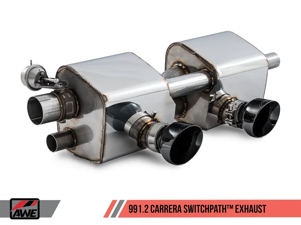 AWE Tuning 17-19 Porsche 911 (991.2) Carrera / S SwitchPath Exhaust for PSE Cars - Diamond Black Tips 3025-33018 1 of 6