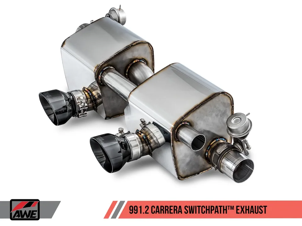 AWE Tuning 17-19 Porsche 911 (991.2) Carrera / S SwitchPath Exhaust for PSE Cars - Diamond Black Tips 3025-33018 5 of 6