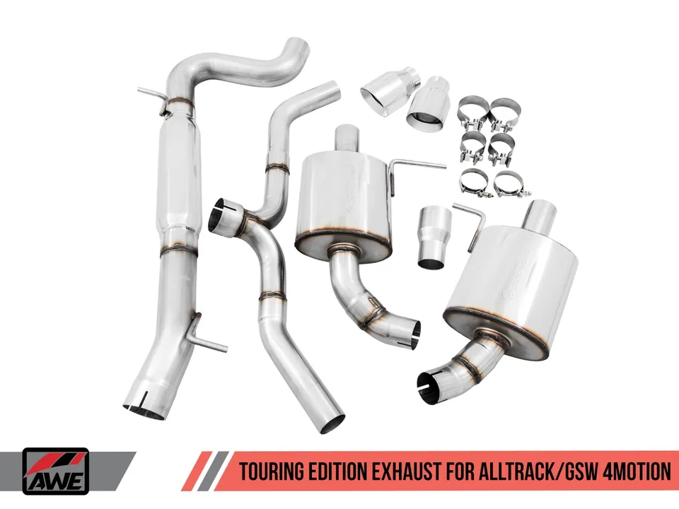 AWE Tuning 17-19 VW MK7 Golf Alltrack/Sportwagen 4Motion Touring Edition Exhaust - Polished Silver Tips 3015-32098 5 of 6