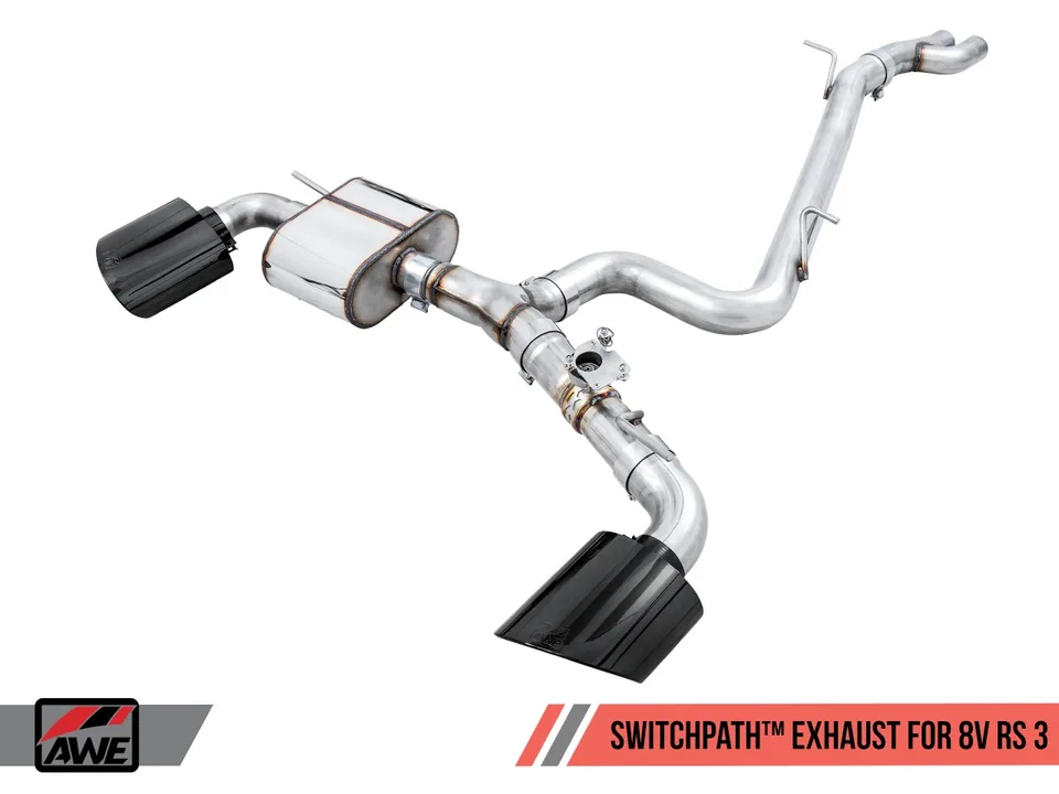 AWE Tuning 17-20 Audi RS3 8V SwitchPath Exhaust w/Diamond Black RS-Style Tips 3025-33034 1 of 6