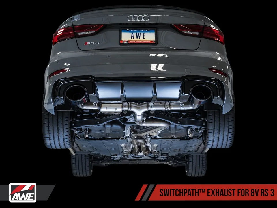 AWE Tuning 17-20 Audi RS3 8V SwitchPath Exhaust w/Diamond Black RS-Style Tips 3025-33034 6 of 6