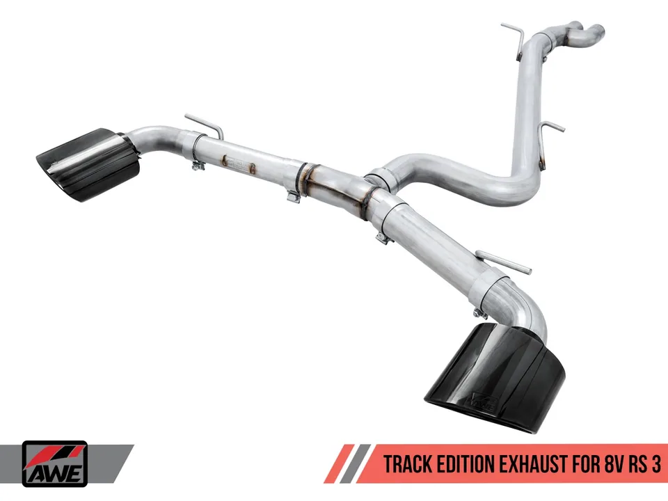 AWE Tuning 17-20 Audi RS3 8V Track Edition Exhaust - Diamond Black Tips RS-Style Tips 3020-33064 1 of 5