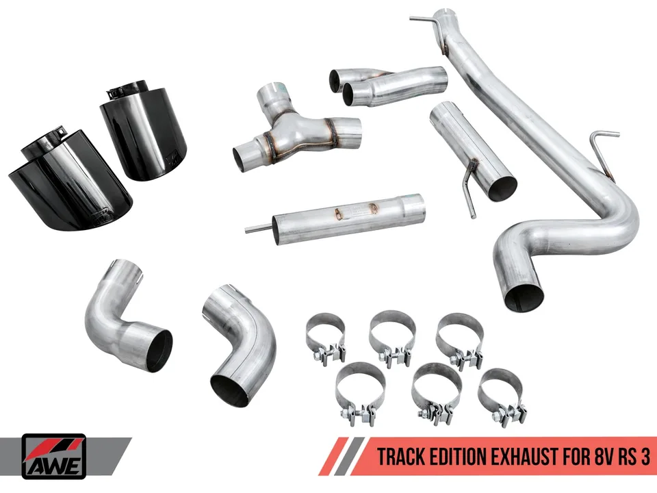 AWE Tuning 17-20 Audi RS3 8V Track Edition Exhaust - Diamond Black Tips RS-Style Tips 3020-33064 3 of 5