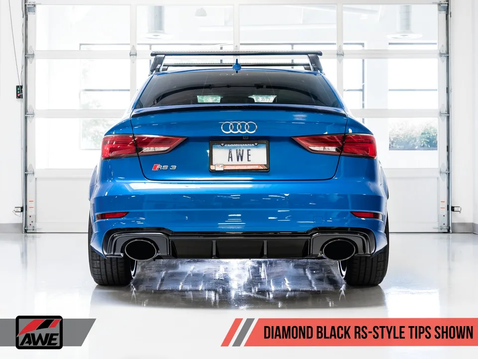 AWE Tuning 17-20 Audi RS3 8V Track Edition Exhaust - Diamond Black Tips RS-Style Tips 3020-33064 4 of 5