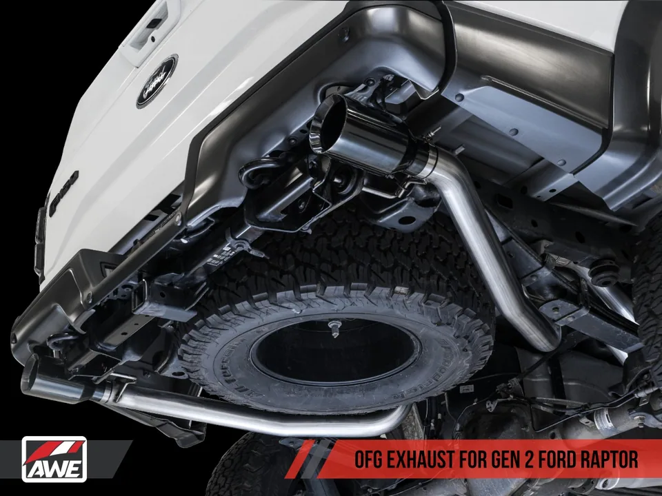 AWE Tuning 17-20 Ford Raptor 0 FG Performance Exhaust System - w/ Diamond Black Tips 3015-33106 4 of 6