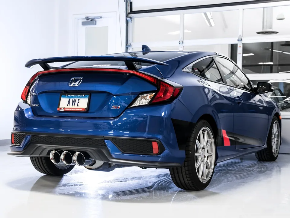 AWE Tuning 17-20 Honda Civic Si 1.5L Turbo Dual-to-Triple Tip Conversion Kit - Chrome Silver Tip 3810-52018 3 of 3