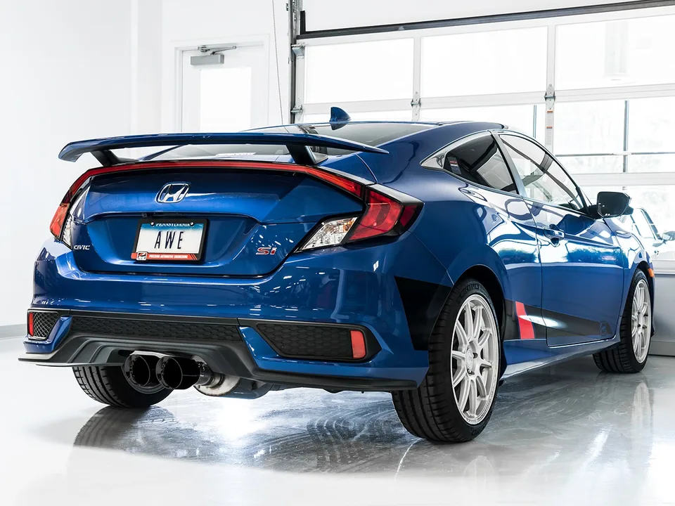 AWE Tuning 17-20 Honda Civic Si 10th Gen 1.5L Turbo Dual-to-Triple Tip Conversion Kit - Diamond Black Tip 3810-53020 3 of 5