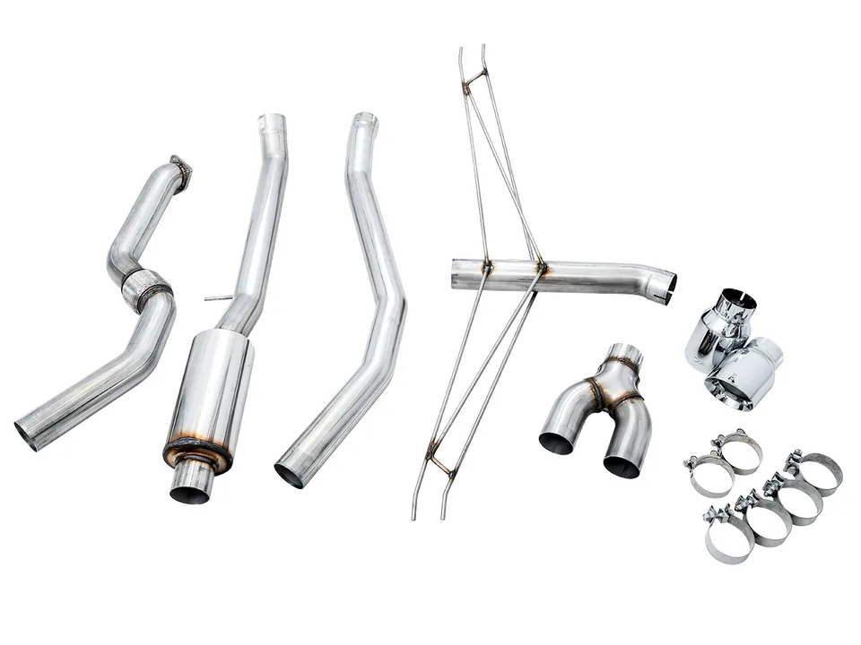 AWE Tuning 17-20 Honda Civic Si Track Edition Exhaust w/Front Pipe & Dual Chrome Silver Tips 3020-32052 2 of 6