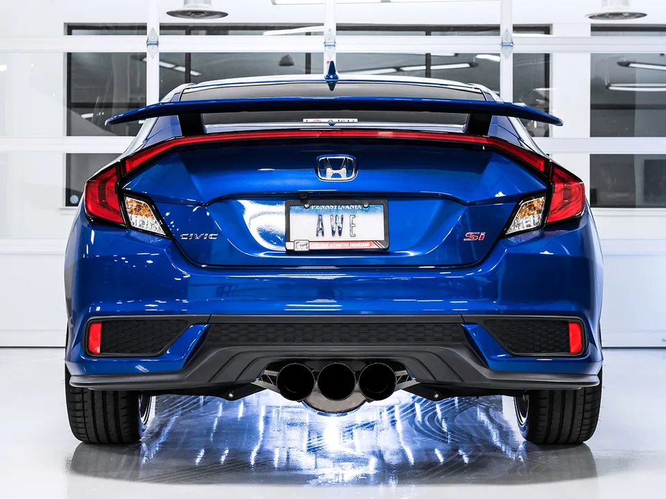 AWE Tuning 17-20 Honda Civic Si Track Edition Exhaust w/Front Pipe & Triple Diamond Black Tips 3020-53010 2 of 3