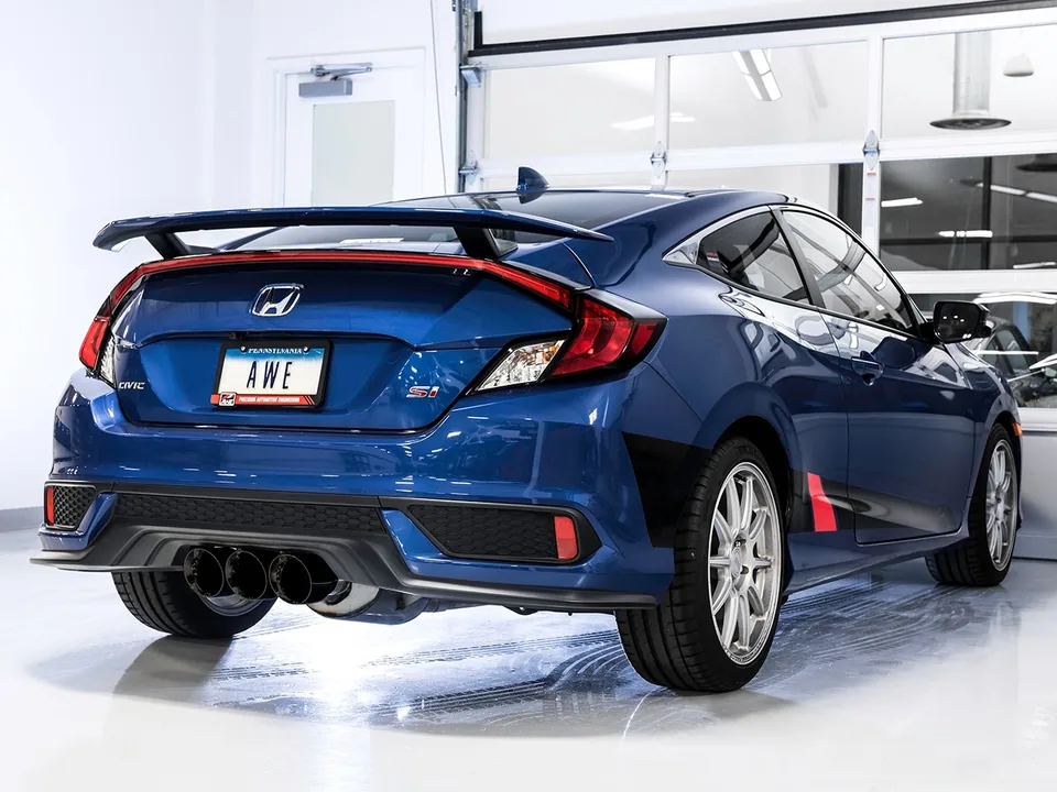 AWE Tuning 17-20 Honda Civic Si Track Edition Exhaust w/Front Pipe & Triple Diamond Black Tips 3020-53010 3 of 3
