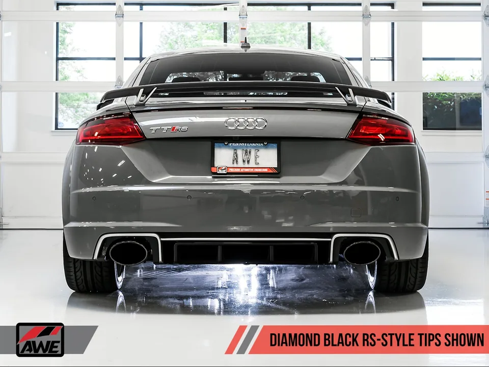 AWE Tuning 17-21 Audi TT RS 8S/RK3 2.5L Turbo Track Edition Exhaust - Diamond Black RS-Style Tips 3020-33062 4 of 5