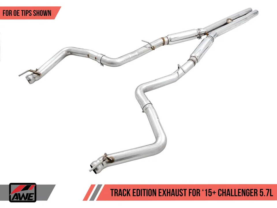 AWE Tuning 17-21 Dodge Challenger 5.7L Track Edition Exhaust - Stock Tips 3015-11054 1 of 3