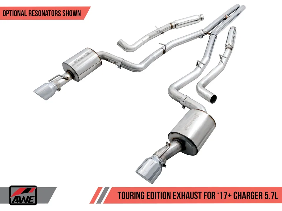 AWE Tuning 17-21 Dodge Charger 5.7L Touring Edition Exhaust - Resonated - Diamond Black Tips 3015-33136 2 of 6