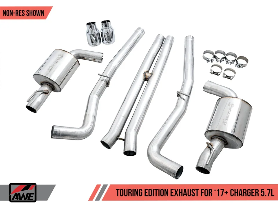 AWE Tuning 17-21 Dodge Charger 5.7L Touring Edition Exhaust - Resonated - Diamond Black Tips 3015-33136 6 of 6