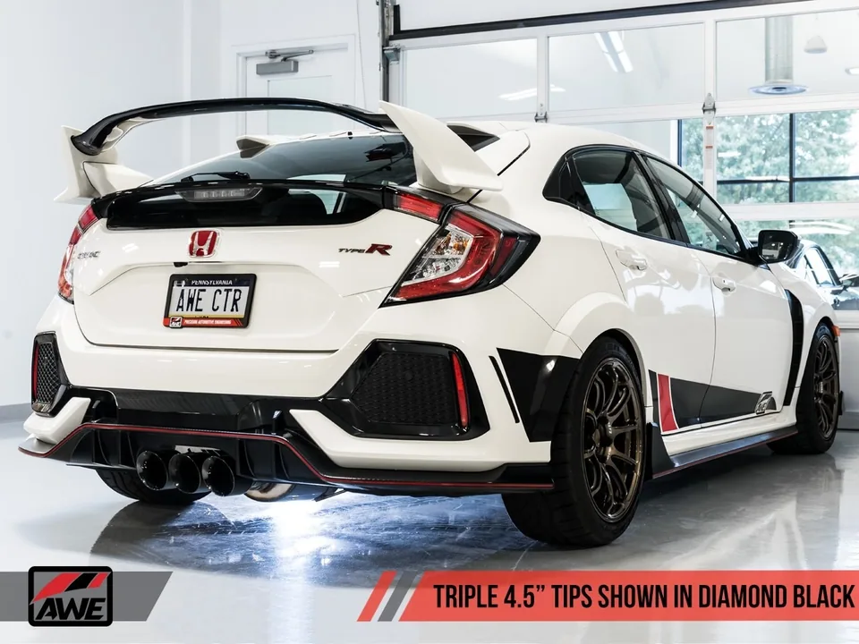 AWE Tuning 17-21 Honda Civic Type R Touring Edition Exhaust w/Front & Mid Pipe - Diamond Blk Tips 3015-43000 2 of 4