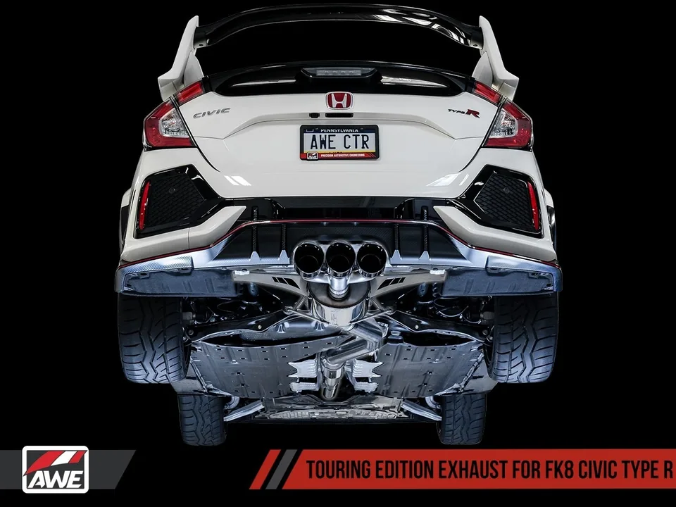 AWE Tuning 17-21 Honda Civic Type R Touring Edition Exhaust w/Front & Mid Pipe - Diamond Blk Tips 3015-43000 4 of 4