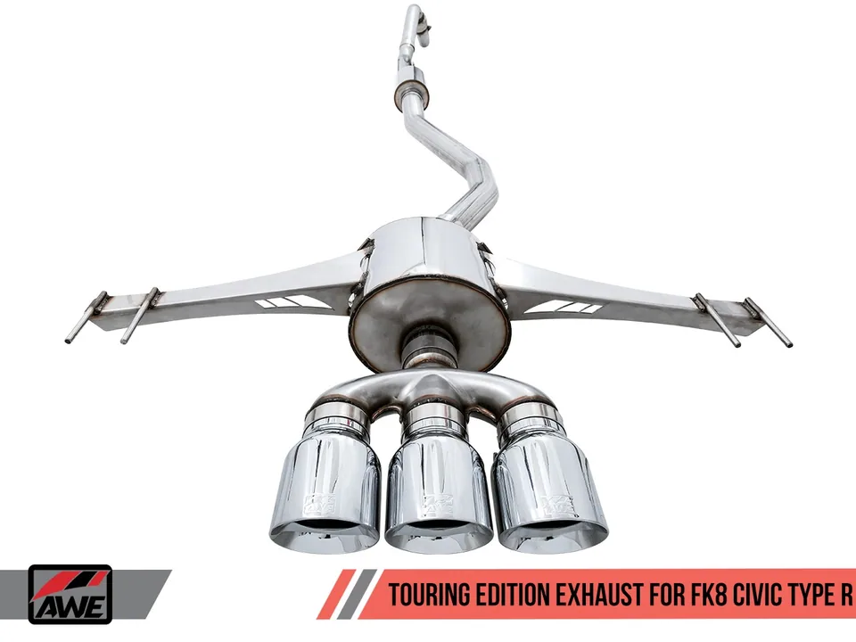 AWE Tuning 17-21 Honda Civic Type R Touring Edition Exhaust w/Front & Mid Pipes - Chrome Silver Tips 3015-42666 2 of 5