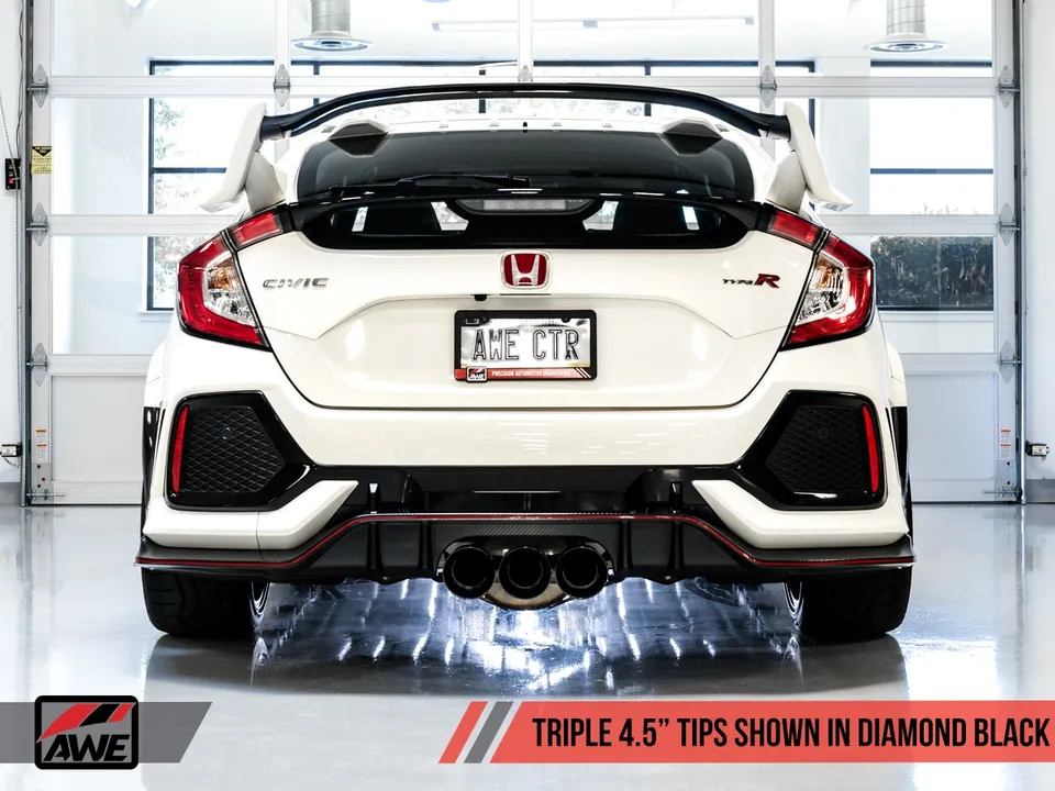 AWE Tuning 17-21 Honda Civic Type R Touring Edition Exhaust w/Front Pipe & Triple Diamond Black Tips 3015-53006 6 of 6