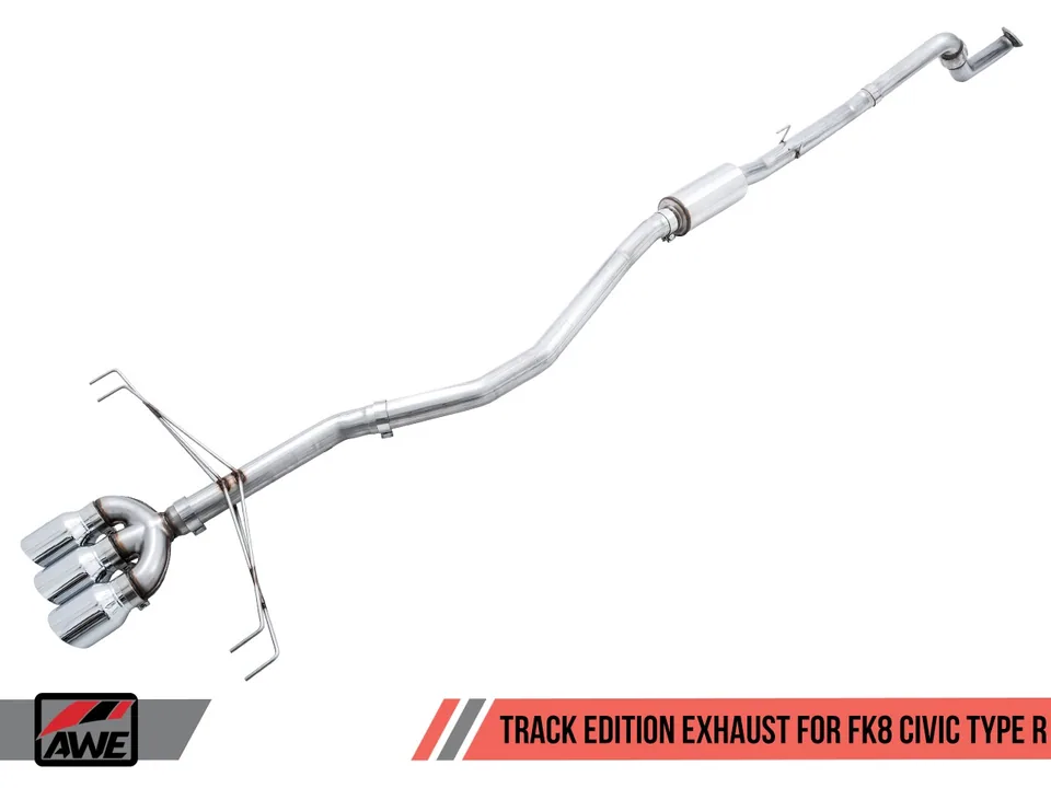 AWE Tuning 17-21 Honda Civic Type R Track Edition Exhaust w/Front Pipe & Triple Diamond Black Tips 3020-53002 1 of 6