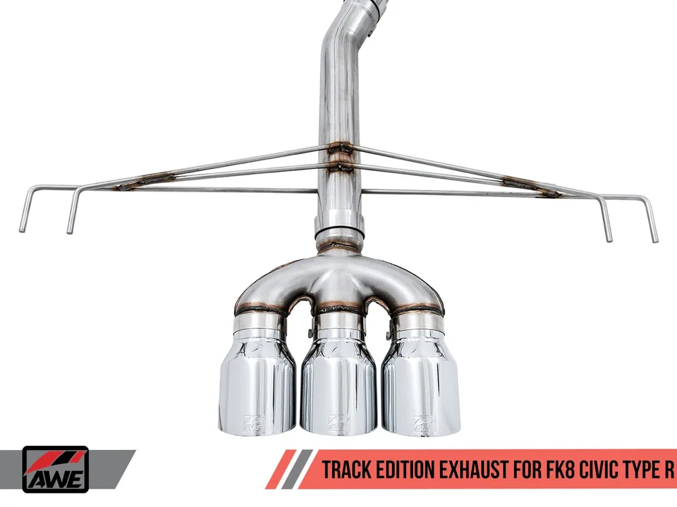 AWE Tuning 17-21 Honda Civic Type R Track Edition Exhaust w/Front Pipe & Triple Diamond Black Tips 3020-53002 3 of 6