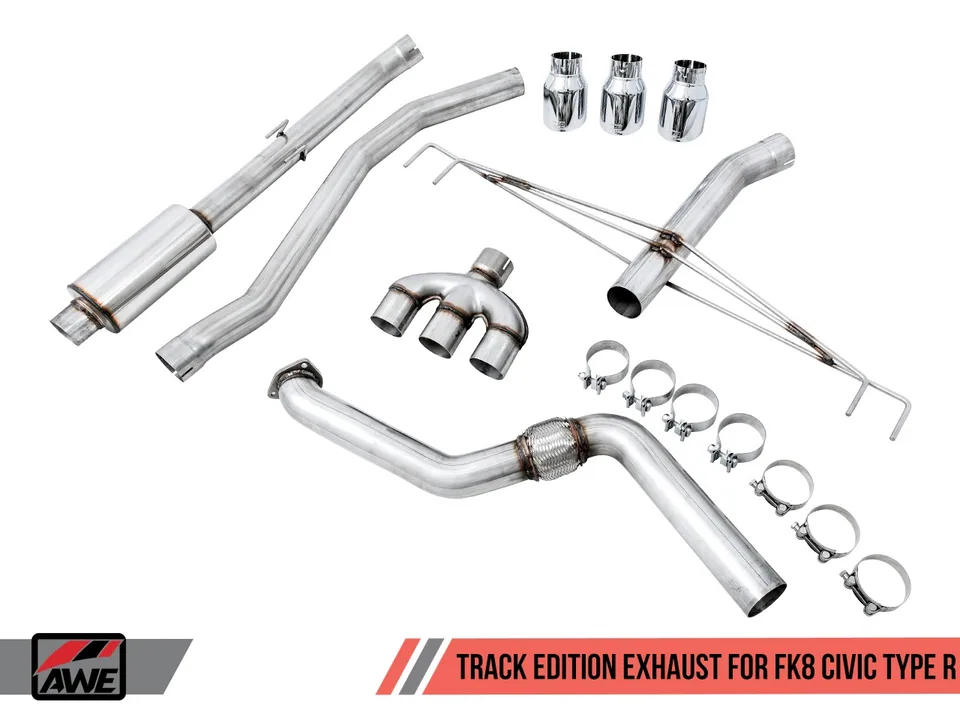 AWE Tuning 17-21 Honda Civic Type R Track Edition Exhaust w/Front Pipe & Triple Diamond Black Tips 3020-53002 5 of 6