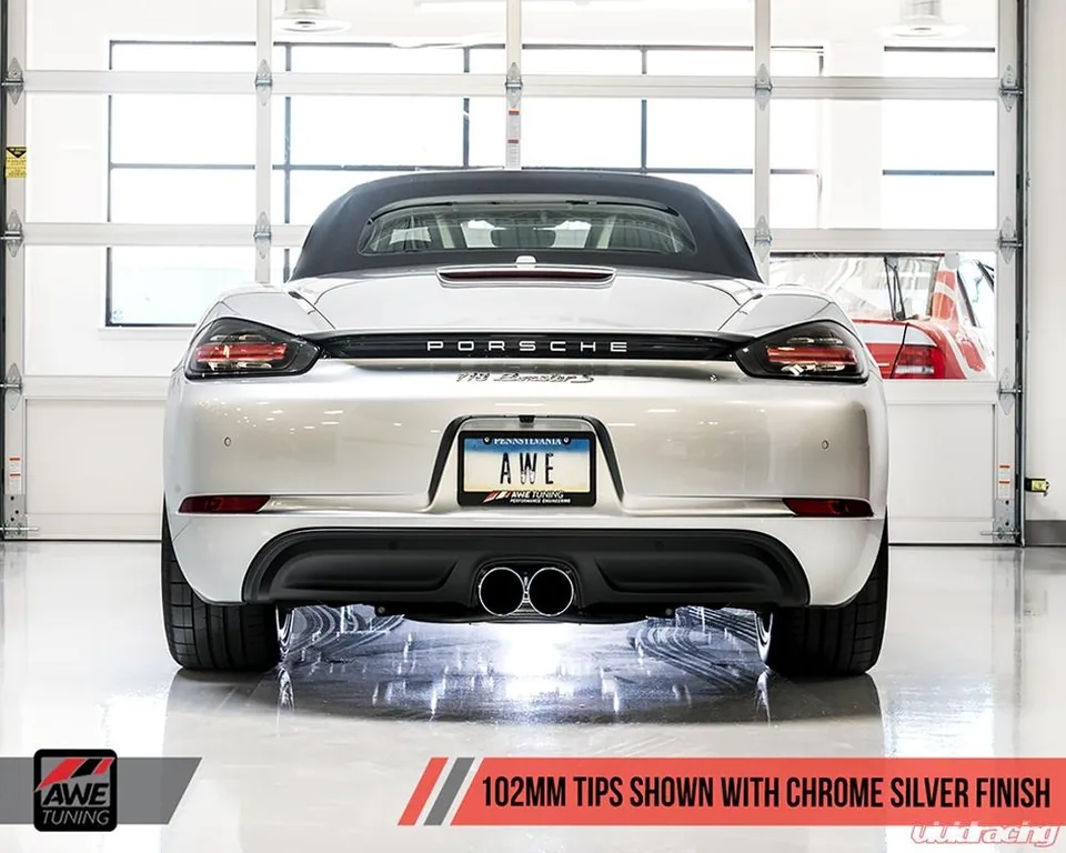 AWE Tuning 17-21 Porsche 718 Boxster / Cayman SwitchPath Exhaust (PSE Only) - Chrome Silver Tips 3025-32020 5 of 5