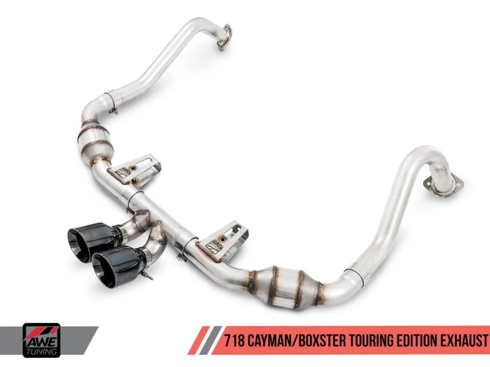 AWE Tuning 17-21 Porsche 718 Boxster / Cayman Touring Edition Exhaust - Chrome Silver Tips 3015-32080 1 of 5