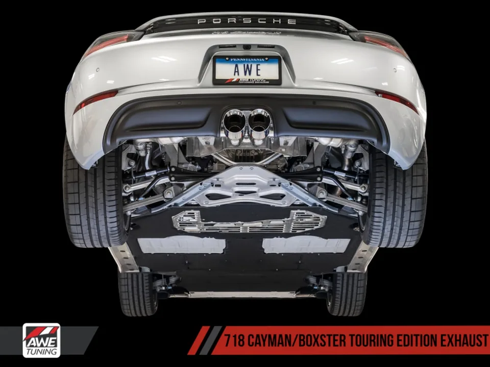 AWE Tuning 17-21 Porsche 718 Boxster / Cayman Touring Edition Exhaust - Chrome Silver Tips 3015-32080 2 of 5