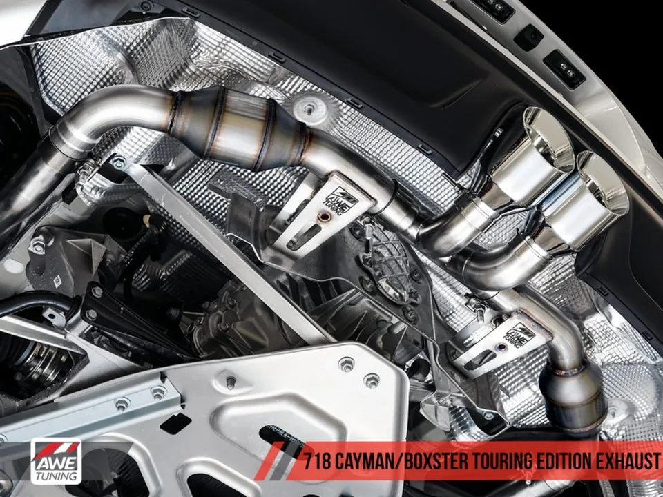 AWE Tuning 17-21 Porsche 718 Boxster / Cayman Touring Edition Exhaust - Chrome Silver Tips 3015-32080 3 of 5