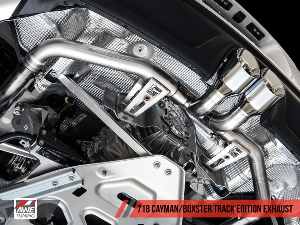 AWE Tuning 17-21 Porsche 718 Boxster / Cayman Track Edition Exhaust - Diamond Black Tips 3010-33048 2 of 4