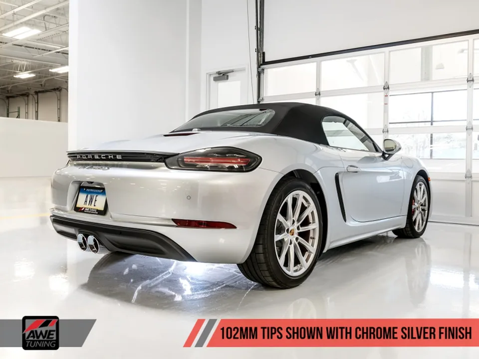 AWE Tuning 17-21 Porsche 718 Boxster / Cayman Track Edition Exhaust - Diamond Black Tips 3010-33048 4 of 4
