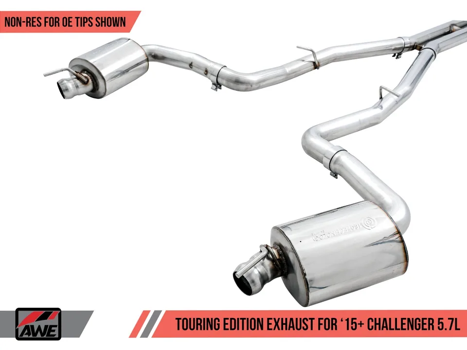 AWE Tuning 17-22 Dodge Challenger 5.7L Touring Edition Exhaust - Resonated - Stock Tips 3015-11056 2 of 4