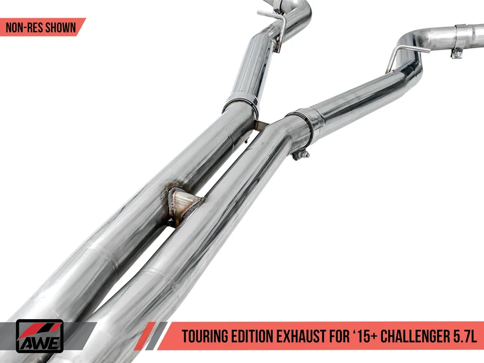 AWE Tuning 17-22 Dodge Challenger 5.7L Touring Edition Exhaust - Resonated - Stock Tips 3015-11056 4 of 4