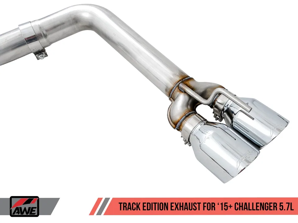 AWE Tuning 17-22 Dodge Challenger 5.7L Track Edition Exhaust - Chrome Silver Quad Tips 3015-42144 3 of 6