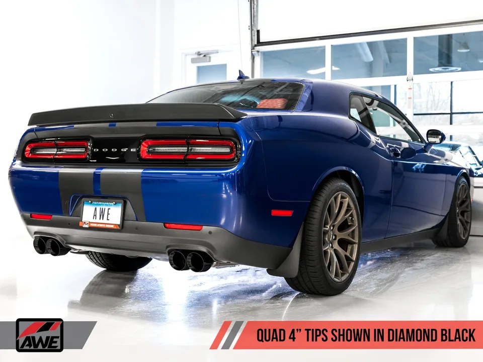 AWE Tuning 17-22 Dodge Challenger 5.7L Track Edition Exhaust - Diamond Black Quad Tips 3015-43152 6 of 6