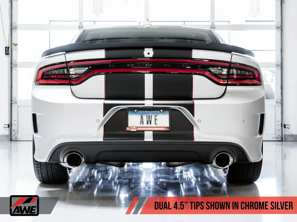 AWE Tuning 17-22 Dodge Charger 5.7L Track Edition Exhaust - Chrome Silver Tips 3015-32120 2 of 6
