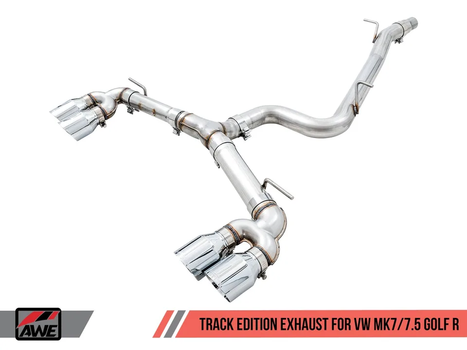 AWE Tuning 18-19 VW MK7.5 Golf R Track Edition Exhaust w/Chrome Silver Tips 102mm 3015-42140 1 of 6