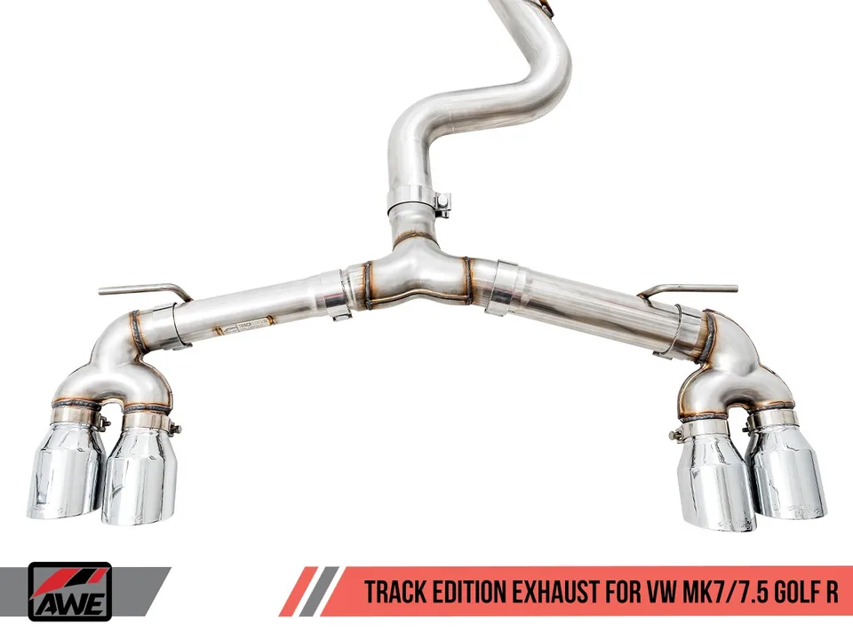 AWE Tuning 18-19 VW MK7.5 Golf R Track Edition Exhaust w/Chrome Silver Tips 102mm 3015-42140 2 of 6