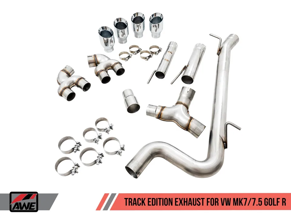 AWE Tuning 18-19 VW MK7.5 Golf R Track Edition Exhaust w/Diamond Black Tips 102mm 3015-43148 6 of 6