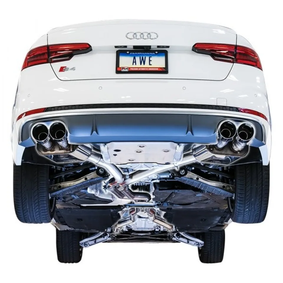 AWE Tuning 18-21 Audi B9 S4 3.0T SwitchPath Exhaust (Resonated for Perf. DP) 90mm - Diamond Blk Tips 3025-43054 2 of 3