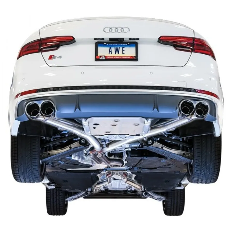 AWE Tuning 18-21 Audi B9 S4 3.0T Touring Exhaust (Resonated for Perf. DP) 90mm - Diamond Blk Tips 3015-43120 2 of 3