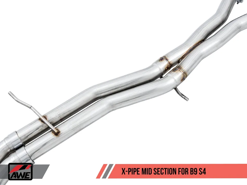 AWE Tuning 18-21 Audi B9 S4 Touring Edition Exhaust - Non-Resonated (Silver 90mm Tips) 3010-42060 3 of 6