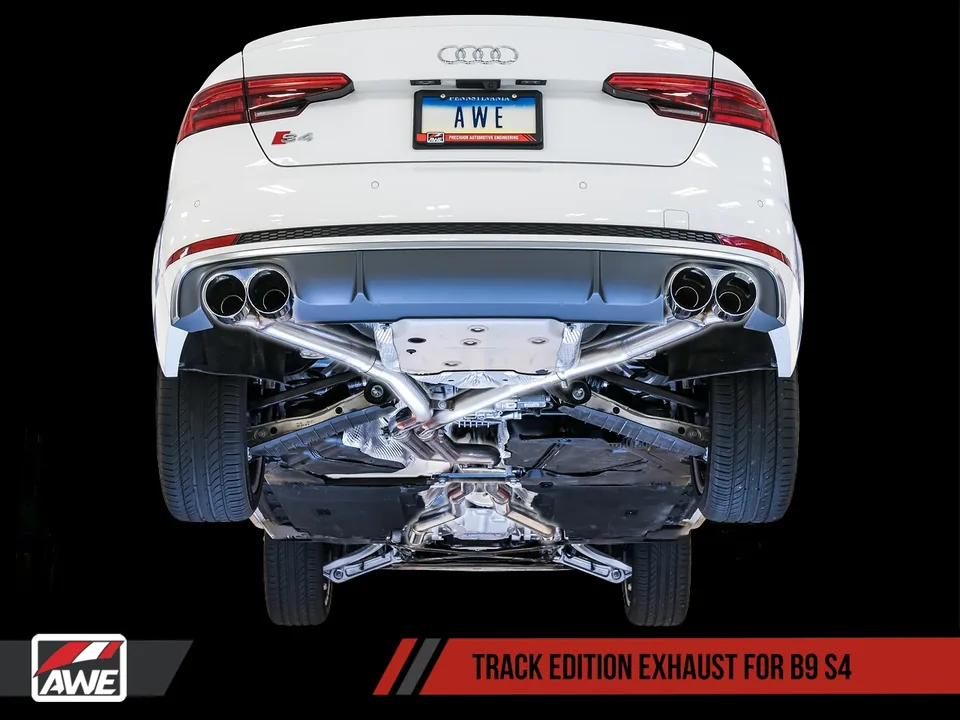 AWE Tuning 18-21 Audi B9 S4 Track Edition Exhaust - Non-Resonated (Silver 90mm Tips) 3010-42058 5 of 6