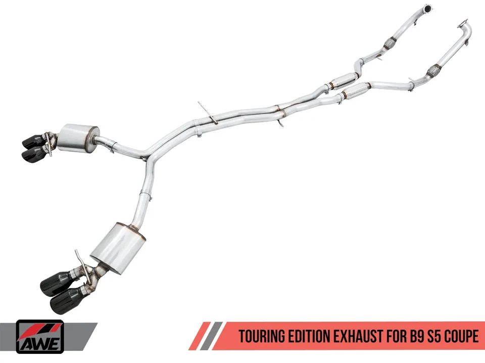 AWE Tuning 18-21 Audi B9 S5 3.0T Touring Edition Exhaust - Diamond Black Tips (90mm) 3015-43090 1 of 4