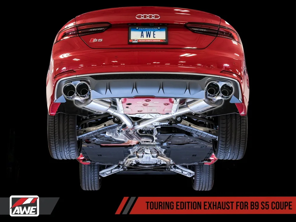 AWE Tuning 18-21 Audi B9 S5 3.0T Touring Edition Exhaust - Diamond Black Tips (90mm) 3015-43090 4 of 4