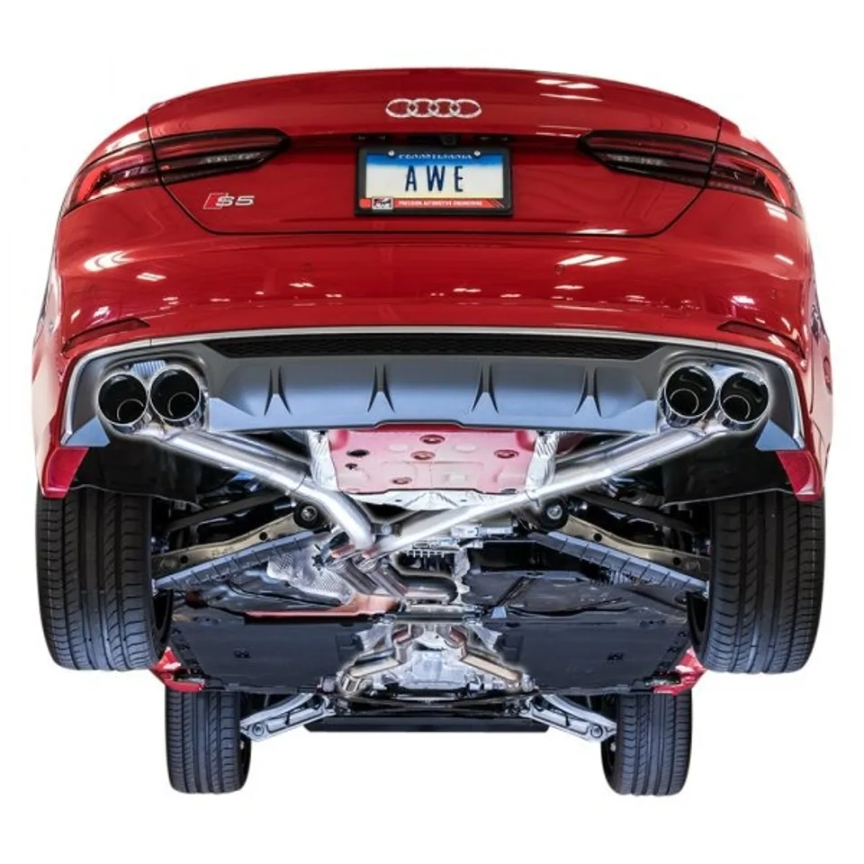 AWE Tuning 18-21 Audi B9 S5 Coupe 3.0T Track Exhaust (Resonated for Perf. DP) 90mm - Diamond Blk Tips 3015-43124 3 of 3