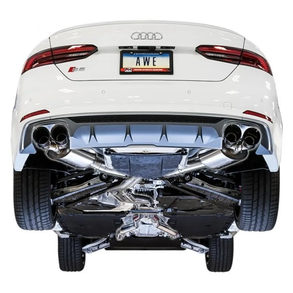 AWE Tuning 18-21 Audi B9 S5 Sportback 3.0T Touring Exhaust (Res. for Perf. DP) 102mm - Diamond Blk Tips 3015-43138 3 of 4
